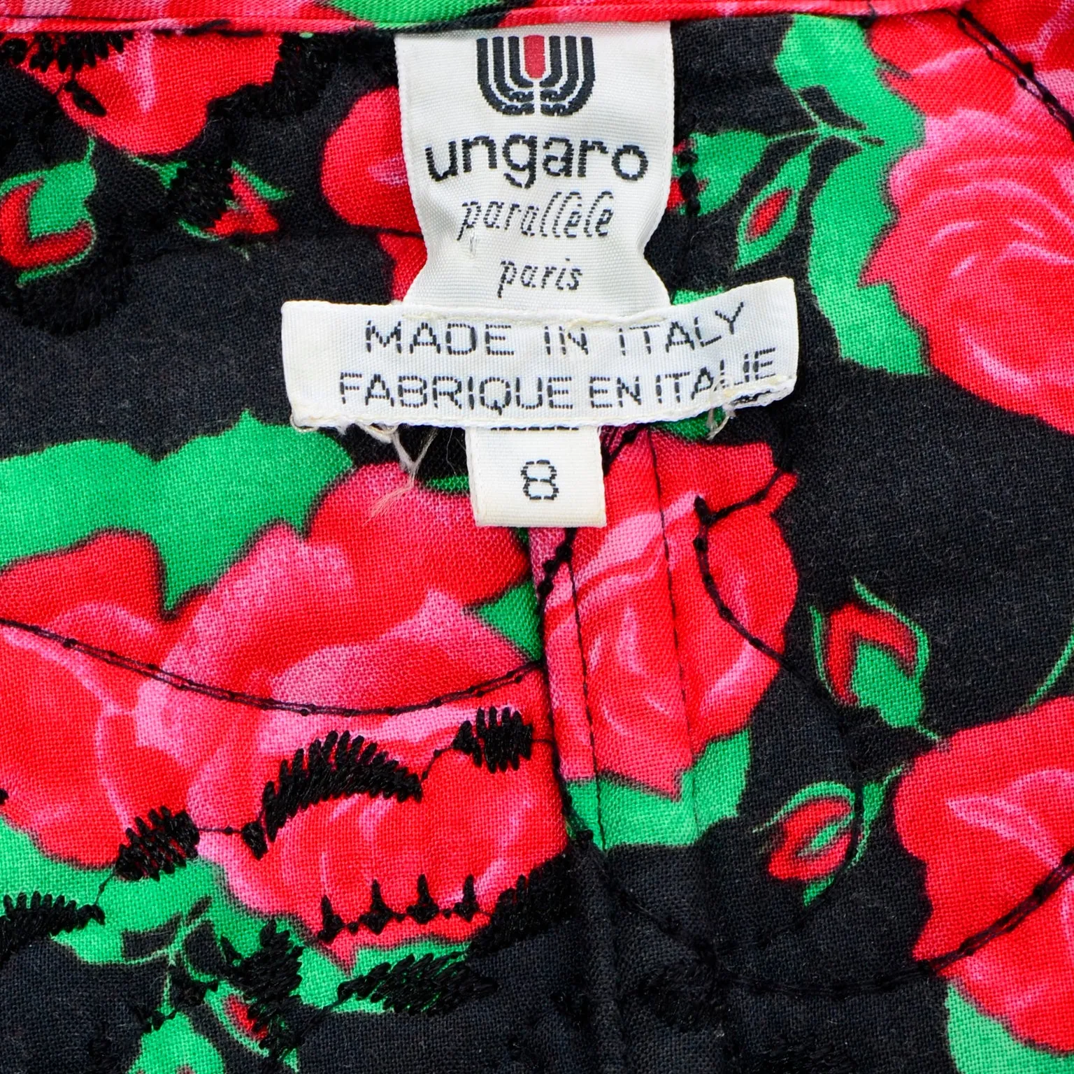 1990s Emanuel Ungaro Parallele Colorful Quilted Floral Velvet Jacket