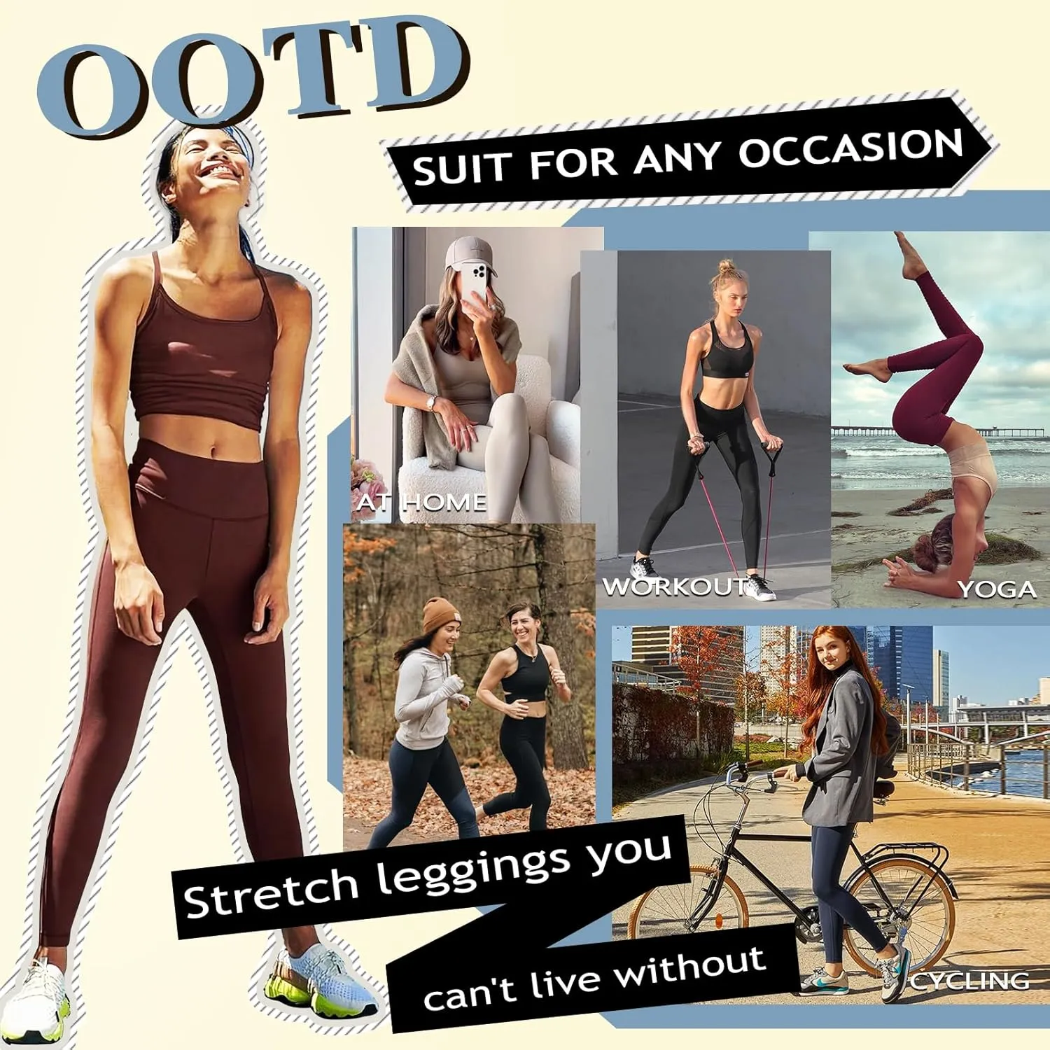 4 Pack Leggings for Women Butt Lift High Waisted Tummy Control No See-Through Yoga Pants Workout Running Leggings