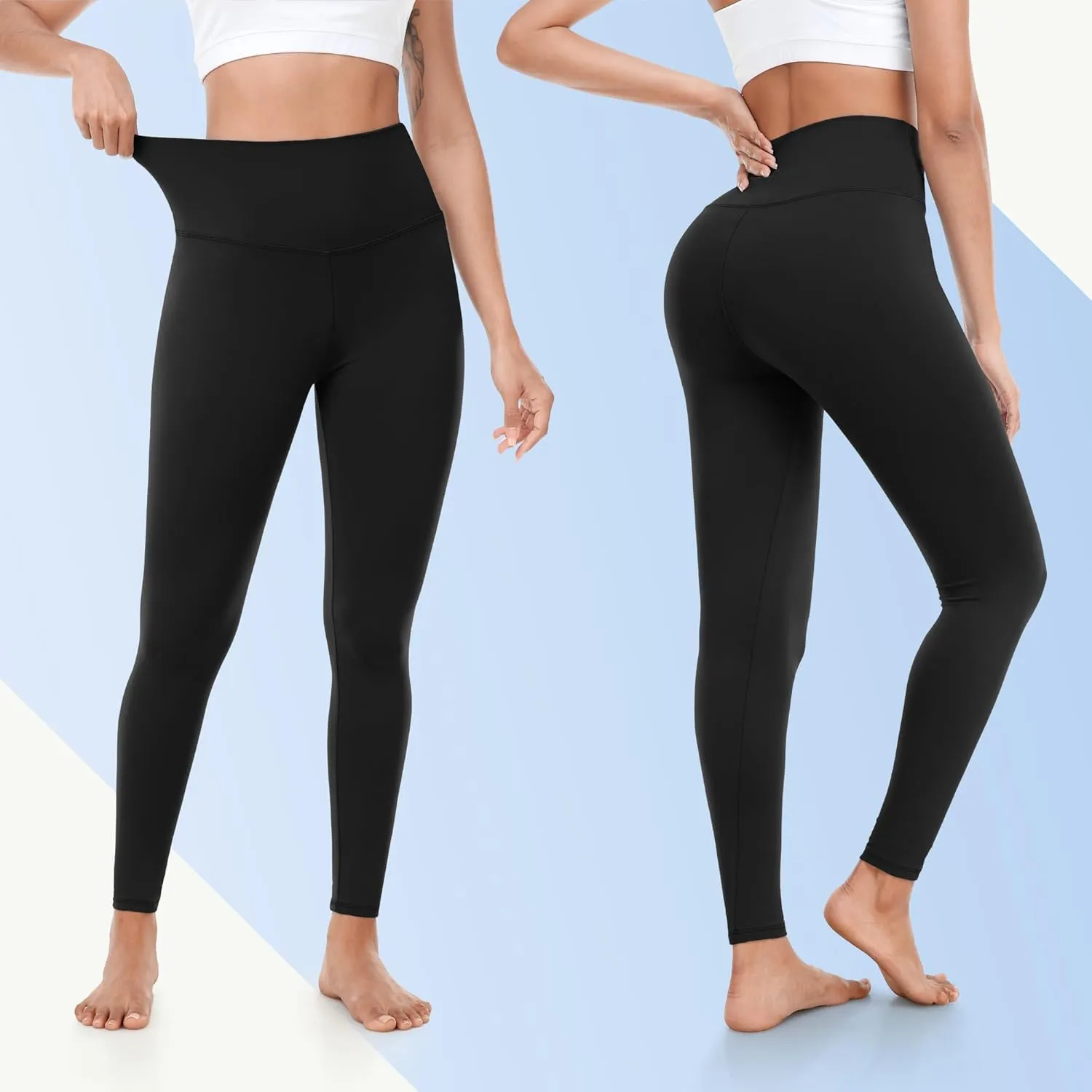 4 Pack Leggings for Women Butt Lift High Waisted Tummy Control No See-Through Yoga Pants Workout Running Leggings