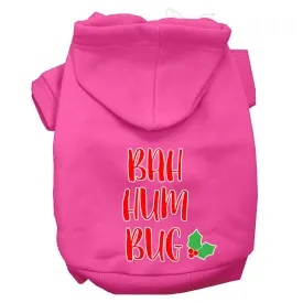 Bah Humbug Screen Print Dog Hoodie Bright Pink L