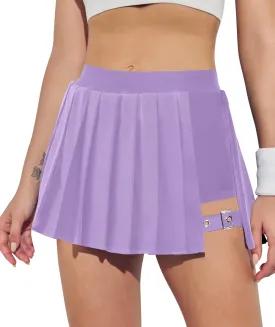 BZB Pleated Skirts for Women High Waisted Tennis Skirts Adjustable Buckle Athletic Skorts Skirts with Pocket