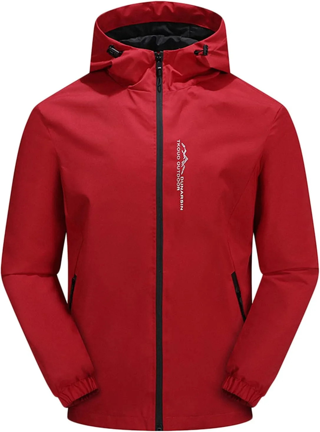CRNTCEM Waterproof Hoodies Jacket for Men Plus Size Spring Fall Outdoor Travel Hiking Jacket Packable Rain Softshell Raincoat