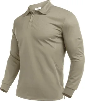 Deyeek Men's Polo Shirts Long Sleeve Golf Polo Shirts for Men Quick Dry UPF 50  Sun Protection Polos Casual Collared Shirts