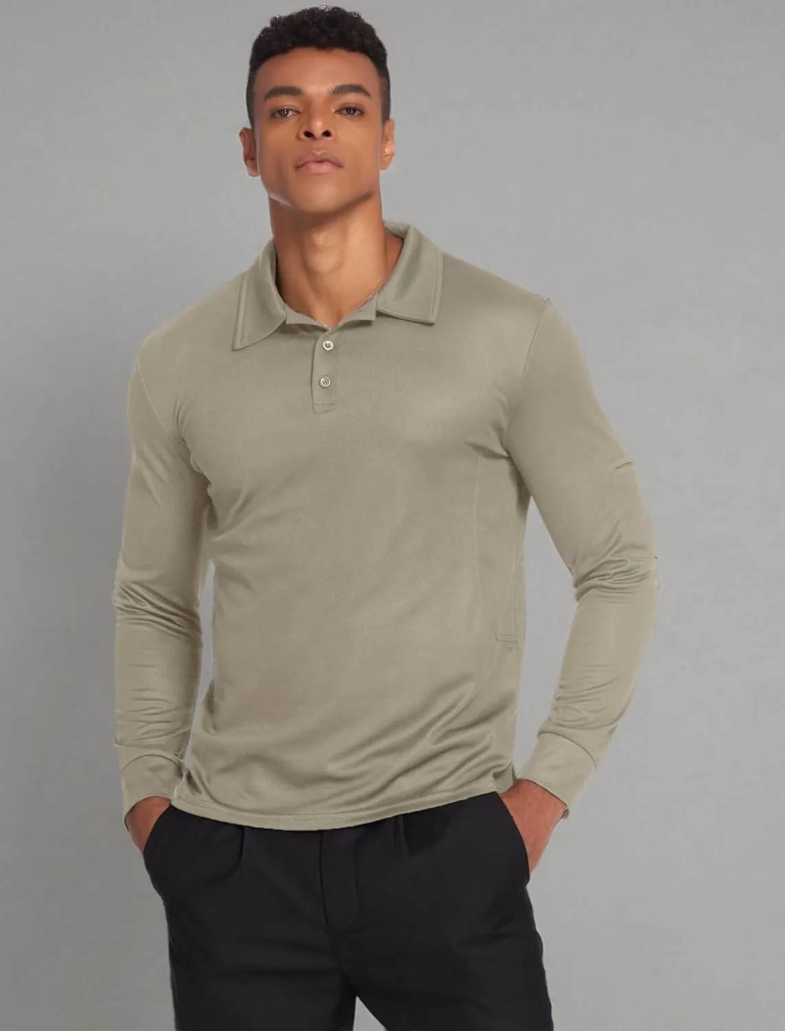 Deyeek Men's Polo Shirts Long Sleeve Golf Polo Shirts for Men Quick Dry UPF 50  Sun Protection Polos Casual Collared Shirts