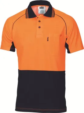 DNC Hi Vis Cotton Backed Cool Breeze Contrast Polo S/S (3719)