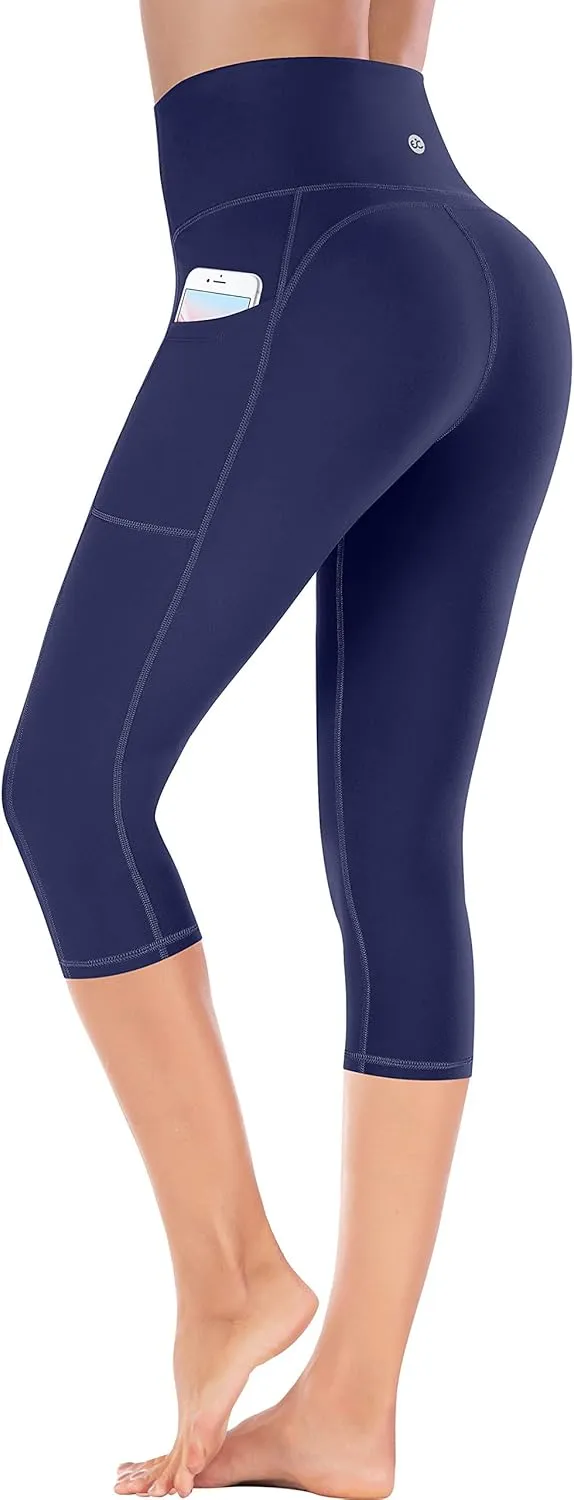 Ewedoos Capri Leggings for Women High Waisted Yoga Pants for Women with Pockets Tummy Control Workout Leggings Yoga Capris