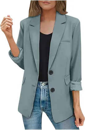 Firzero Womens Blazers for Work Casual 2024 Business Coats Dressy Loose Button Down Cardigan Work Suit Jacket