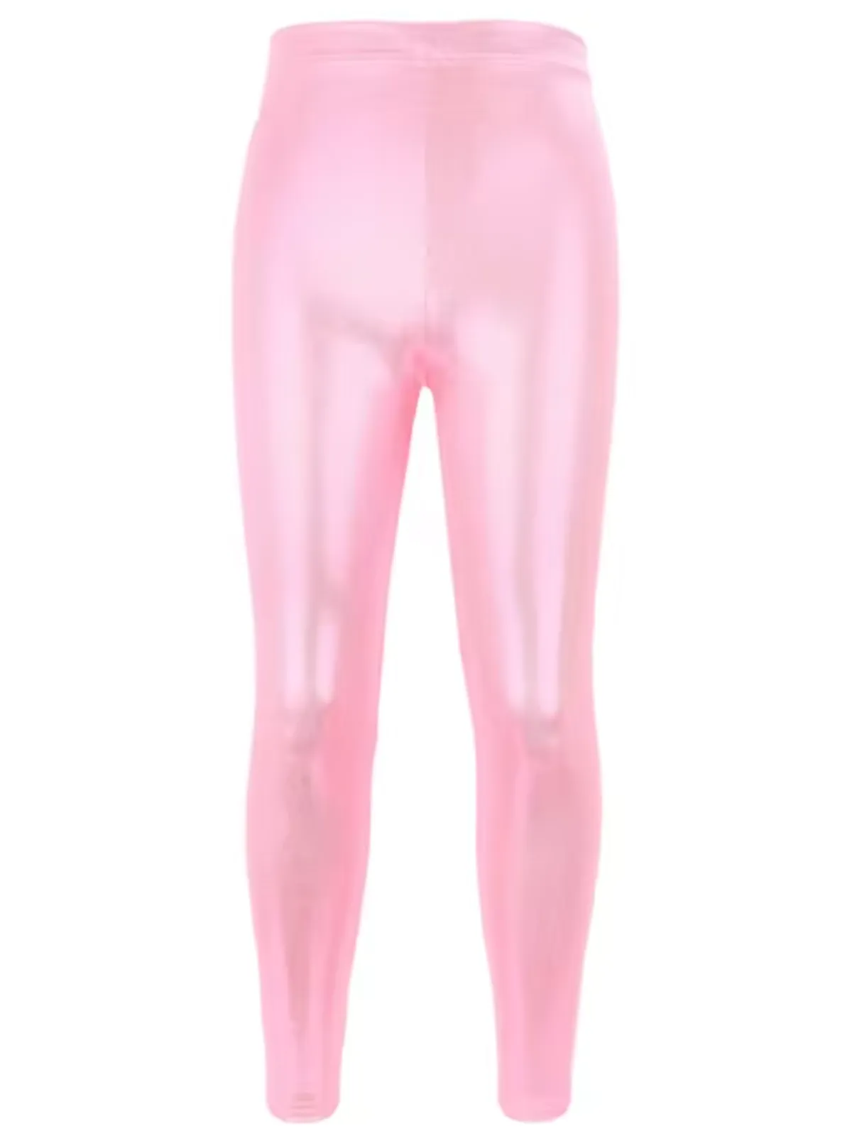 Girl's Stylish High-Waisted Metallic Leggings