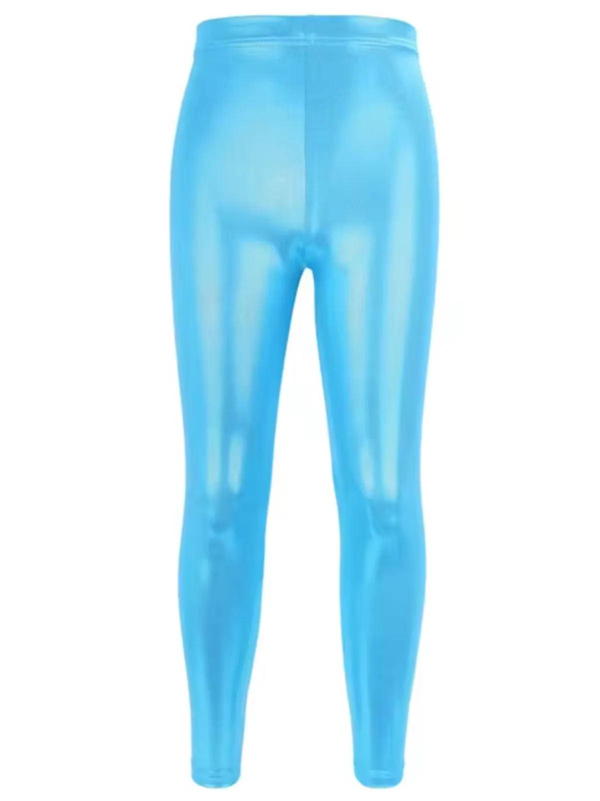 Girl's Stylish High-Waisted Metallic Leggings