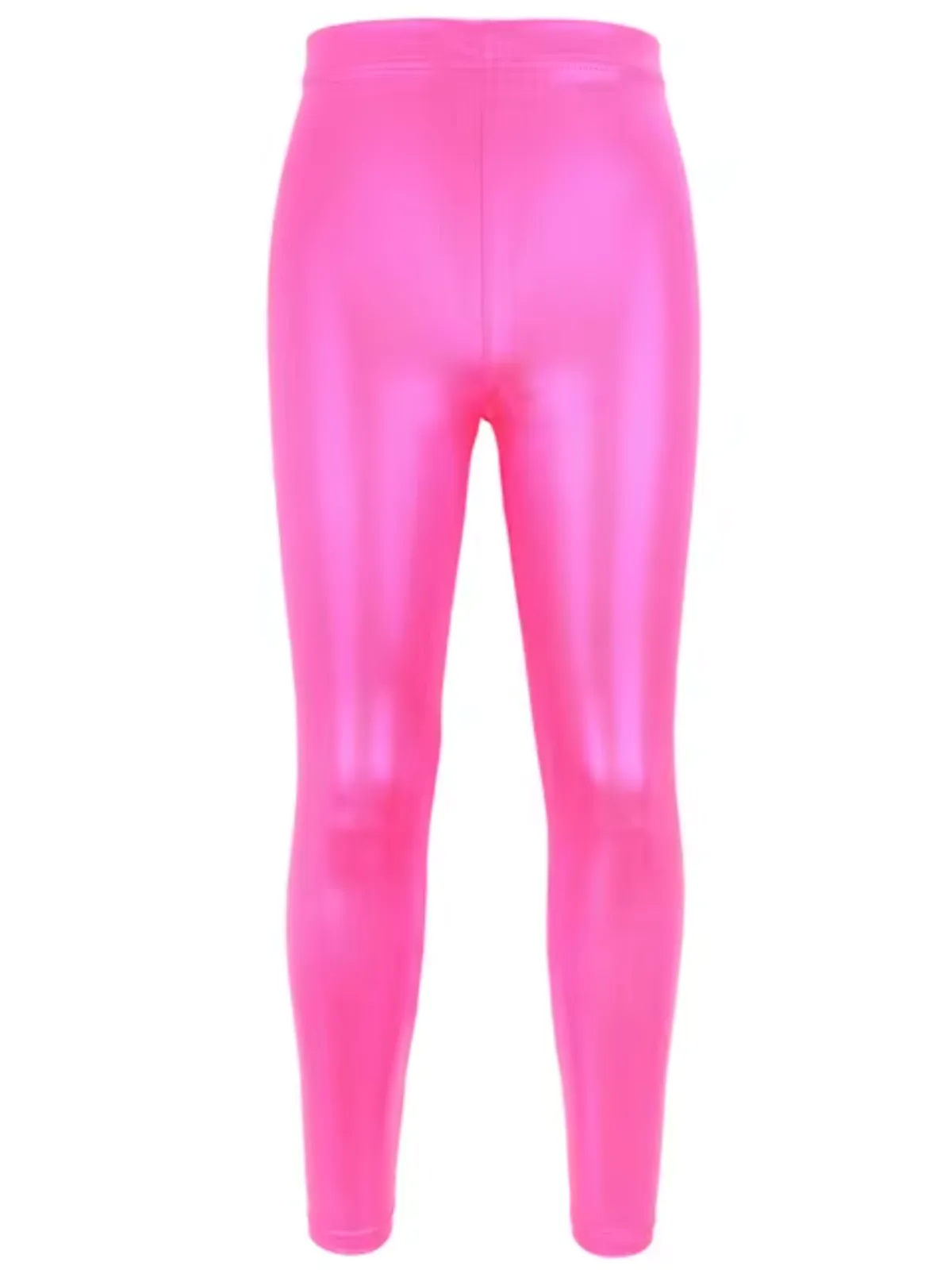 Girl's Stylish High-Waisted Metallic Leggings