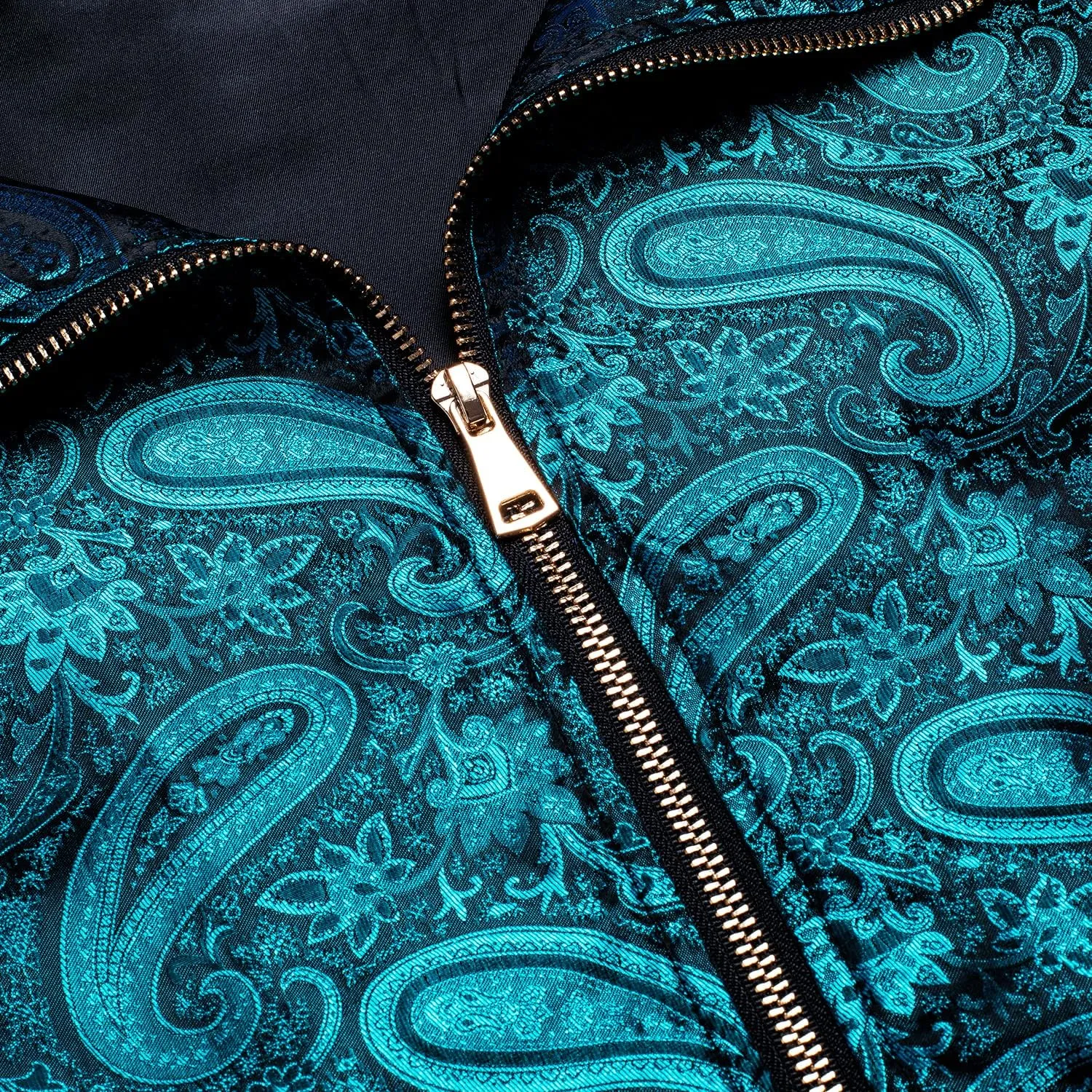 Hi-Tie Paisley Jackets for Men Lightweight Windbreaker Jacket Zipper Coat with Pockets