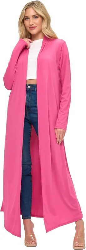Isaac Liev Maxi Cardigan Duster Sweater  Women's Extra Long Open Front Full Length Lightweight Cardigans Dusters Sweaters