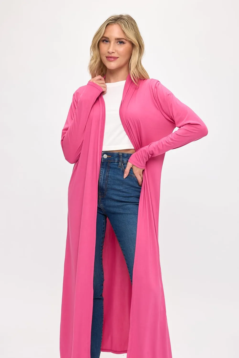 Isaac Liev Maxi Cardigan Duster Sweater  Women's Extra Long Open Front Full Length Lightweight Cardigans Dusters Sweaters