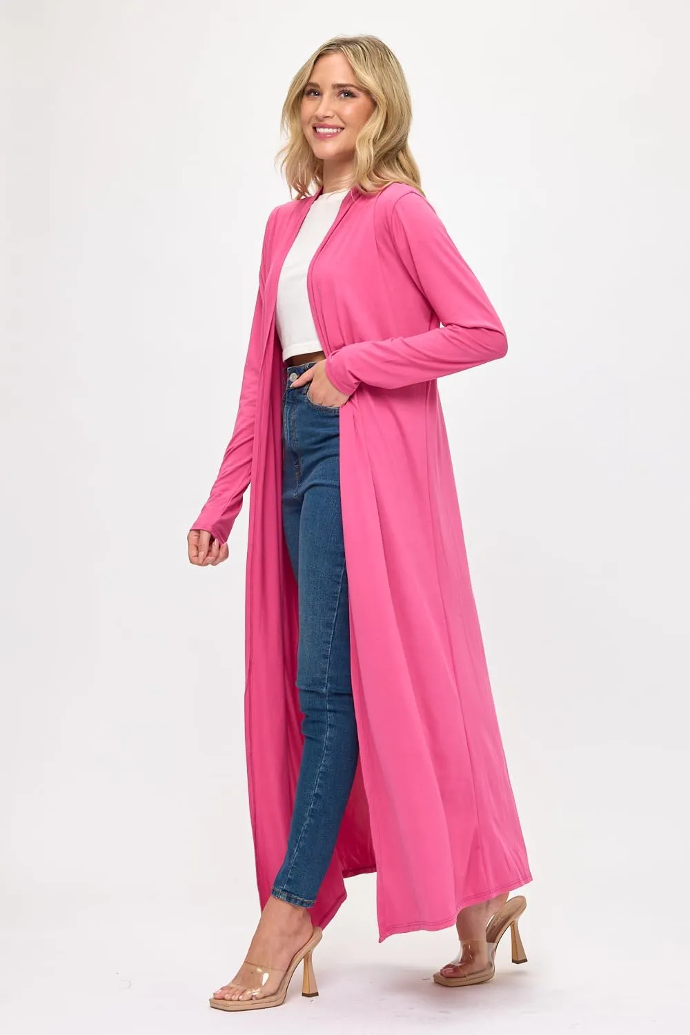 Isaac Liev Maxi Cardigan Duster Sweater  Women's Extra Long Open Front Full Length Lightweight Cardigans Dusters Sweaters