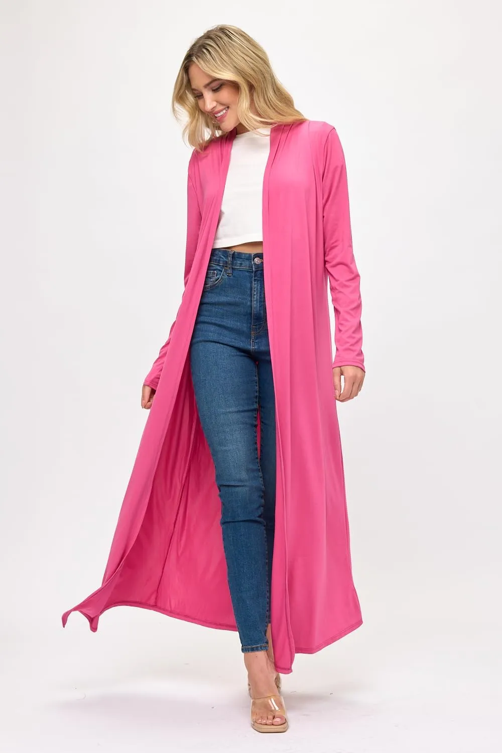 Isaac Liev Maxi Cardigan Duster Sweater  Women's Extra Long Open Front Full Length Lightweight Cardigans Dusters Sweaters