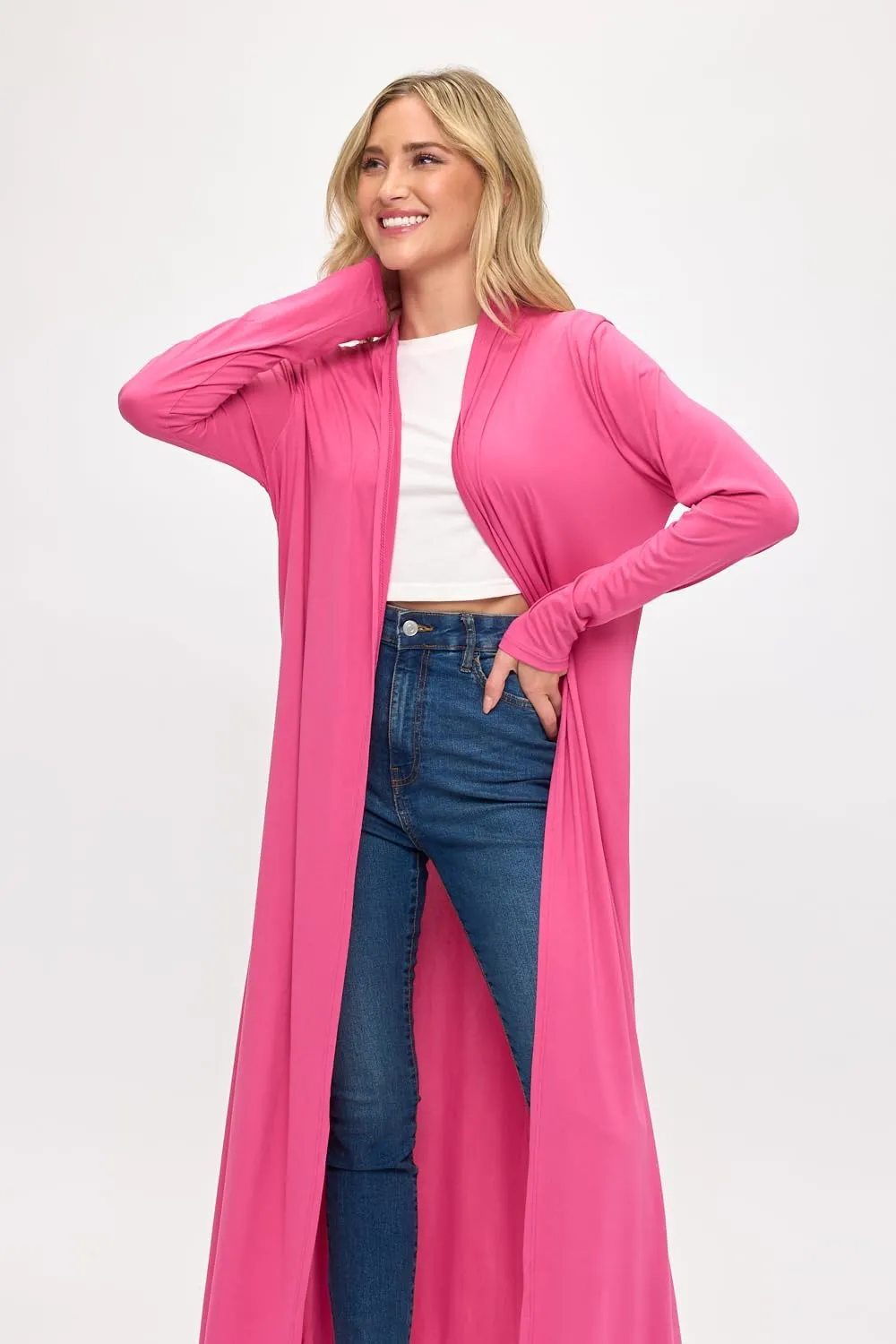 Isaac Liev Maxi Cardigan Duster Sweater  Women's Extra Long Open Front Full Length Lightweight Cardigans Dusters Sweaters