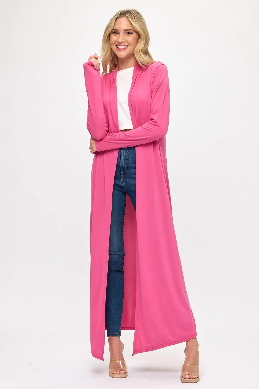 Isaac Liev Maxi Cardigan Duster Sweater  Women's Extra Long Open Front Full Length Lightweight Cardigans Dusters Sweaters