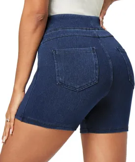 IUGA Stretchy Jean Shorts for Women High Waisted Pull On Jorts with Pockets Denim Shorts Women Summer Casual Shorts 2025