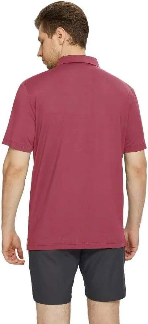 M MAELREG Golf Polo Shirts for Men Short Sleeve Dry Fit Solid Moisture Wicking Casual Performance Collared Mens Polo Shirts