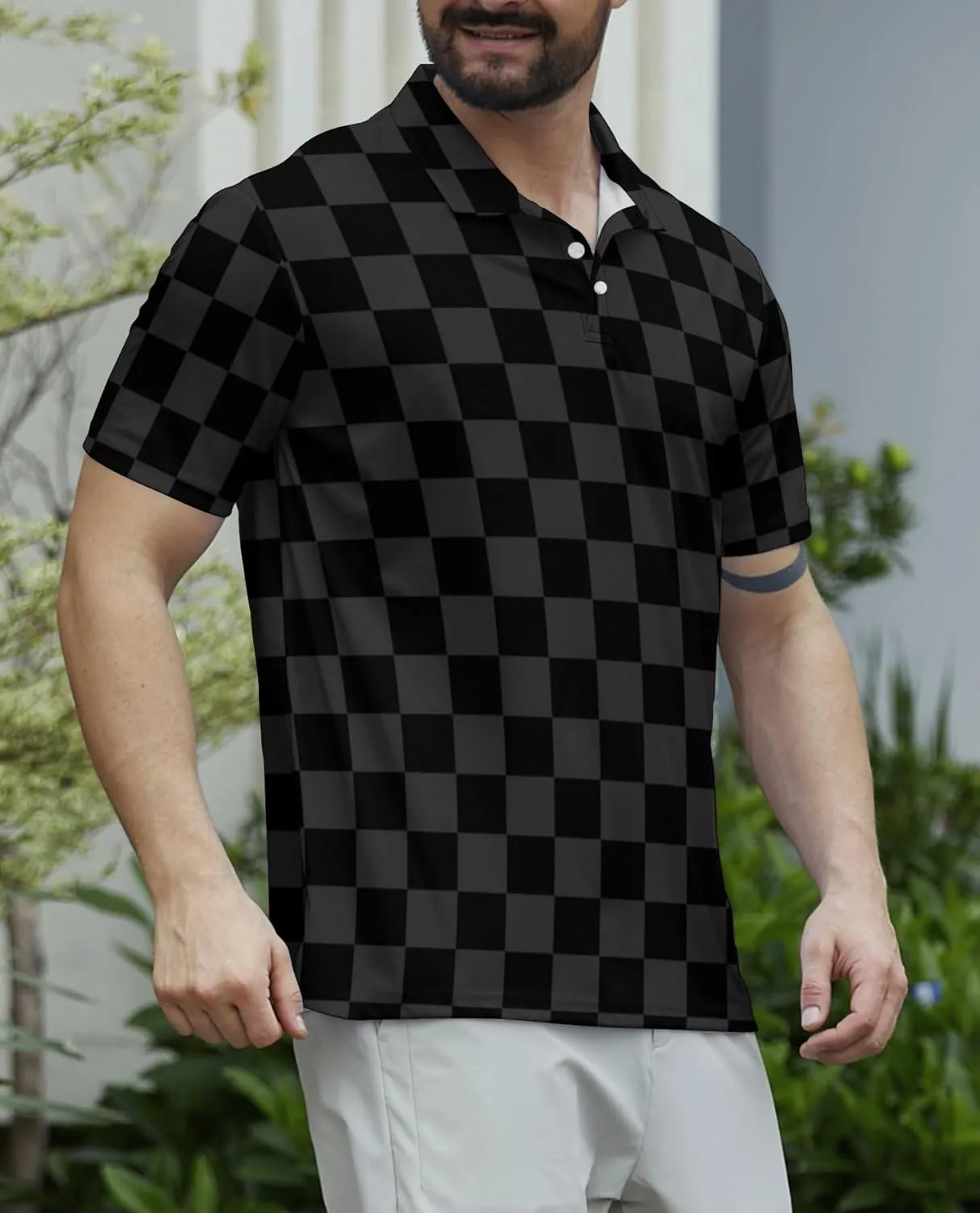 Men's Funny Golf Polo Shirts Short Sleeve Performance Golf Shirts Hawaiian Golf Polos for Summer