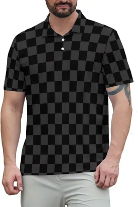 Men's Funny Golf Polo Shirts Short Sleeve Performance Golf Shirts Hawaiian Golf Polos for Summer