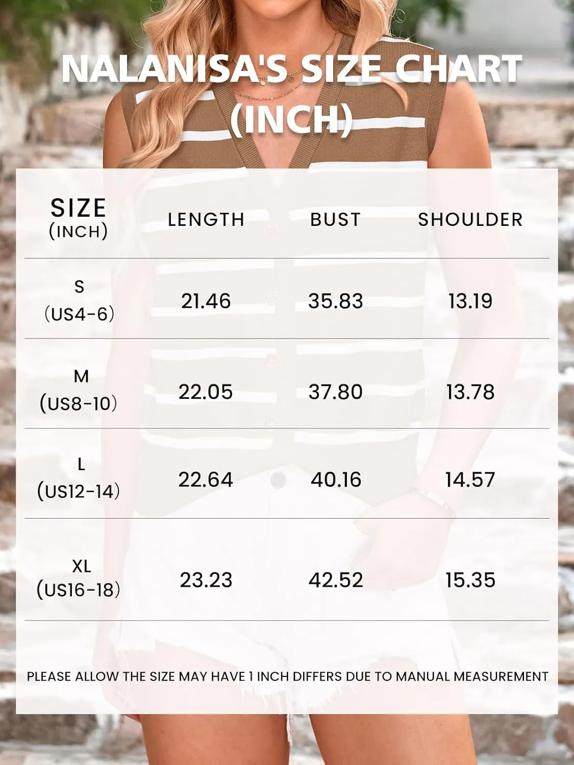 NALANISA Women's Trendy Summer Sweater Vests V Neck Sleeveless Button Up Knit Crop Tank Tops 2025 Y2k Shirts Spring Outfits
