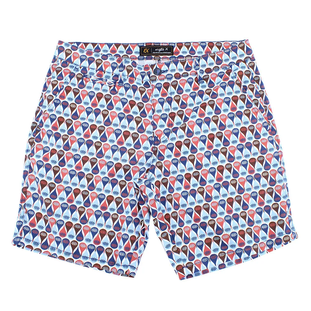 Retro Blue Print Shorts