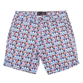 Retro Blue Print Shorts