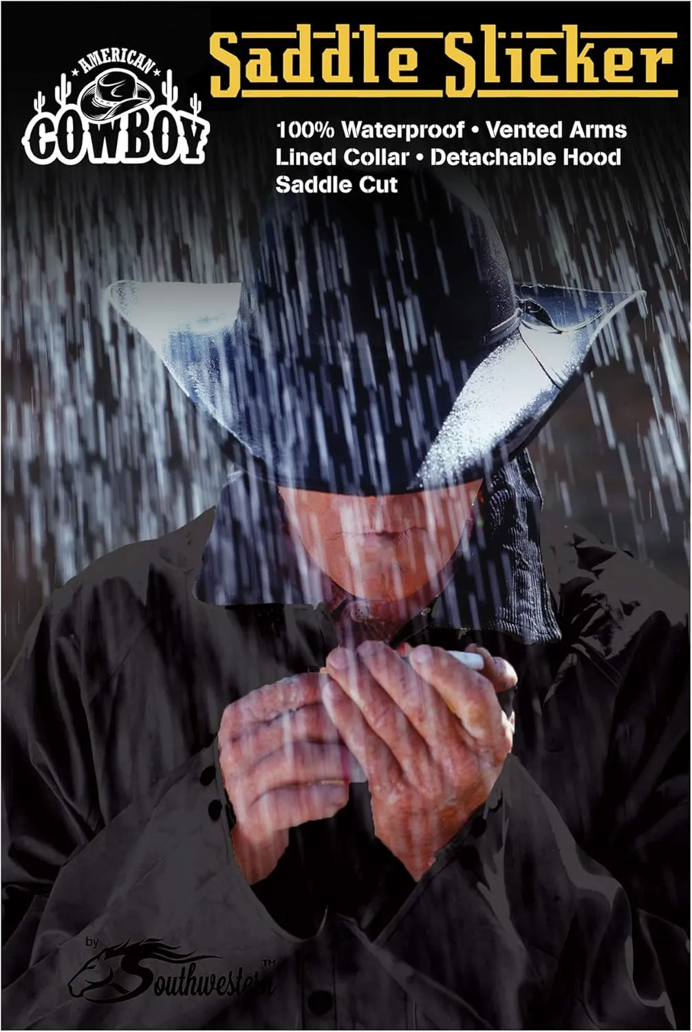 Southwestern Equine American Cowboy Saddle Slicker Rain Coat Duster  100% Waterproof Full Length Unisex