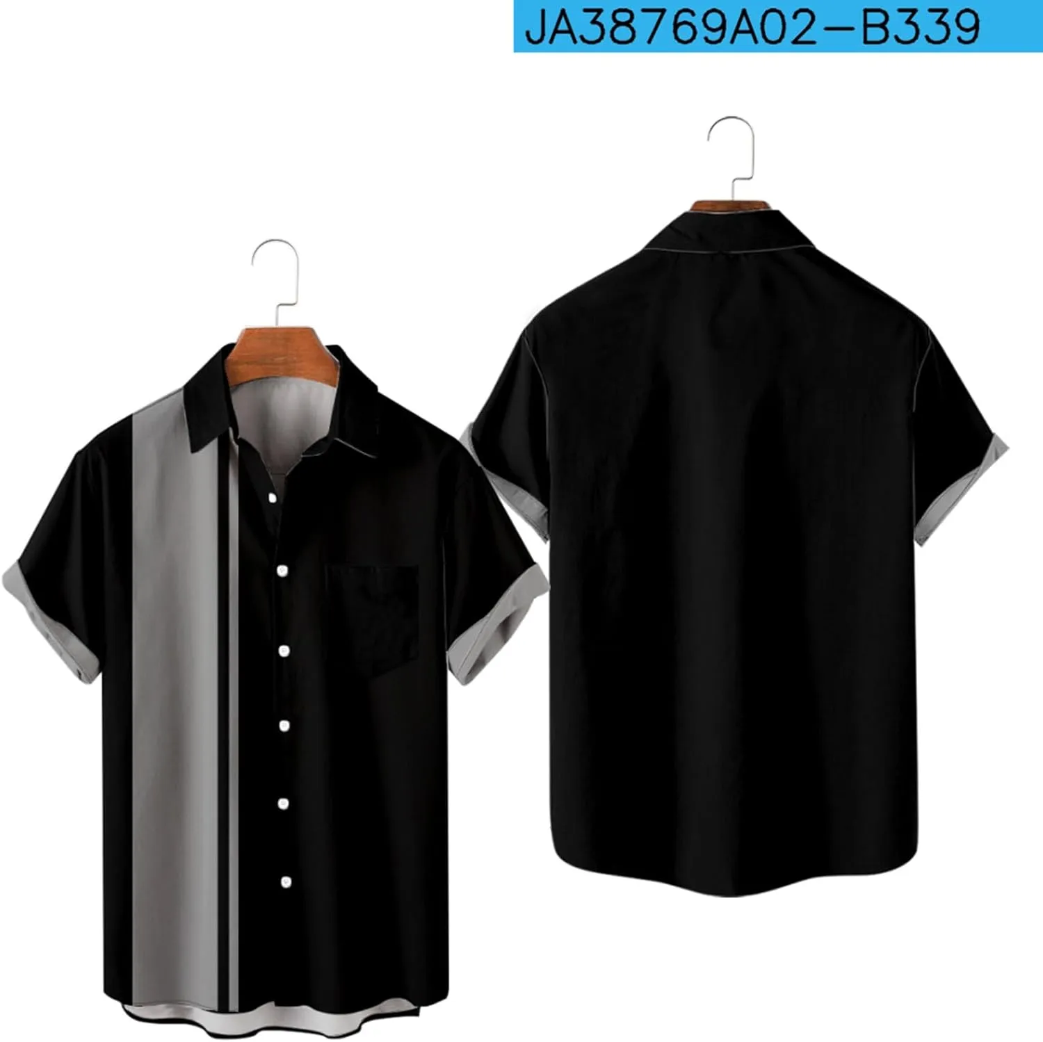 T-Shirts for Men 2023 Casual Stylish Cuban Guayabera Button Up Shirt Summer Short Sleeve Color Block Dress Shirts