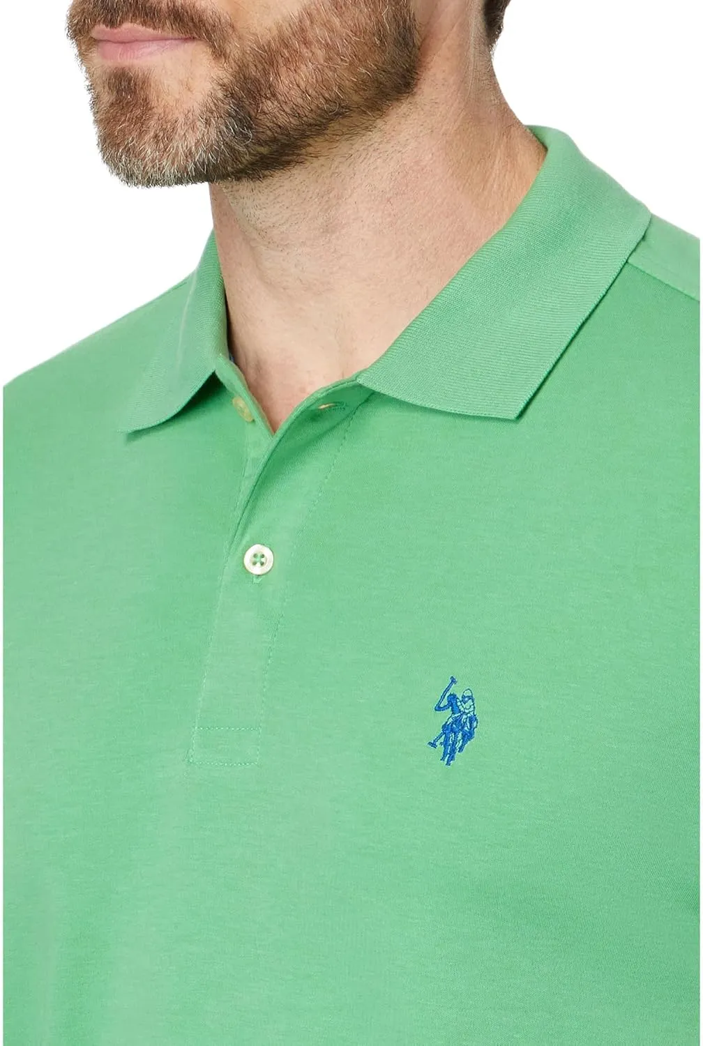 U.S. Polo Assn. Men's Solid Short Sleeve Interlock Polo Shirt, Golf Shirts for Men, Business Casual Polos