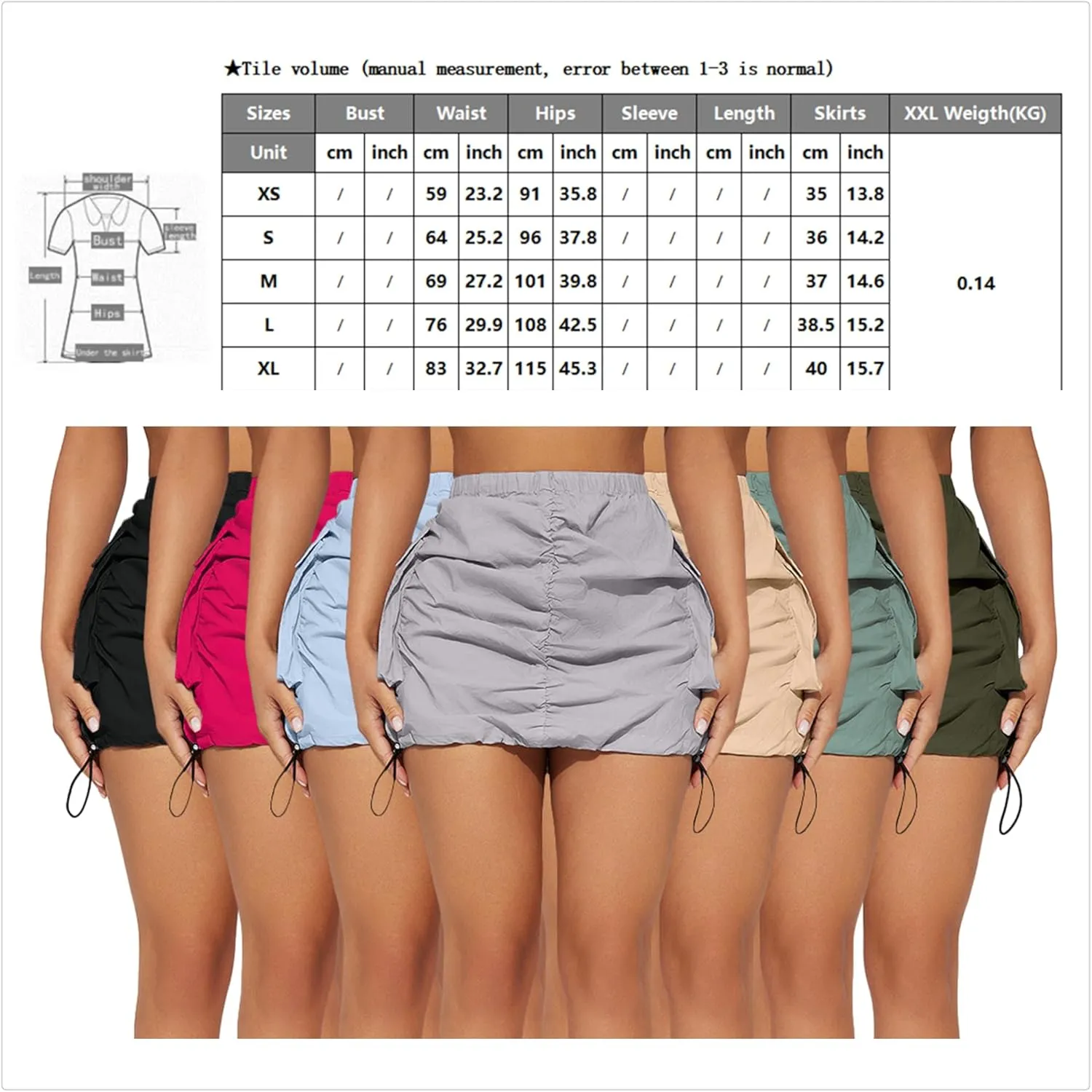 Womens Cargo Skirt Y2k High Waisted Pencil Mini Skirts for Women Sexy Trendy Short Side Drawstring Ruched Bodycon Cute Skirts