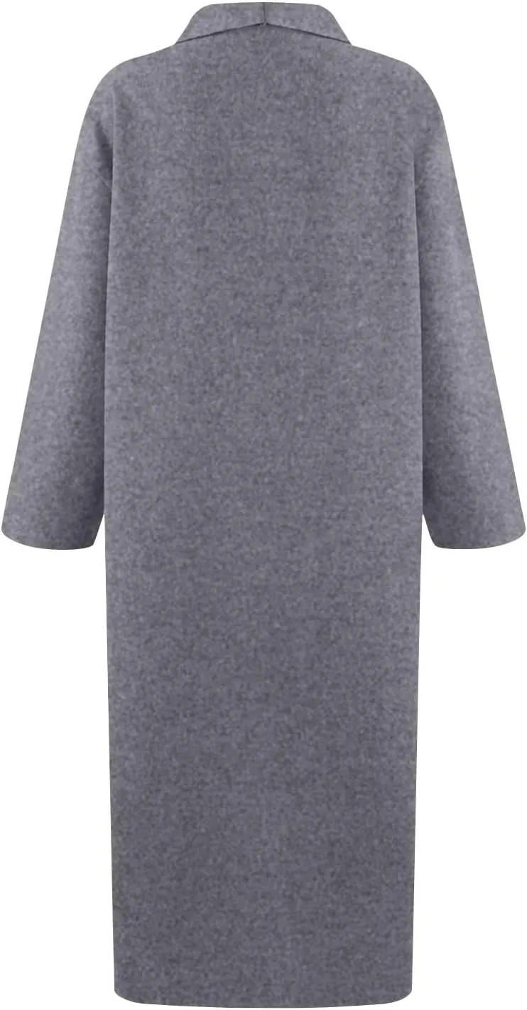 Womens Fall Fashion 2024 Long Sleeve Maxi Cardigan Open Front Oversized Coat Casual Lapel Warm Overcoat with Pockets